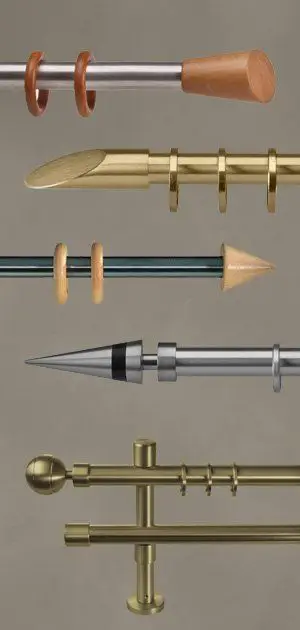 Vorhangstangen für ihre Gardinen/Vorhänge Gardinenstangen in verschiedenen Materialien