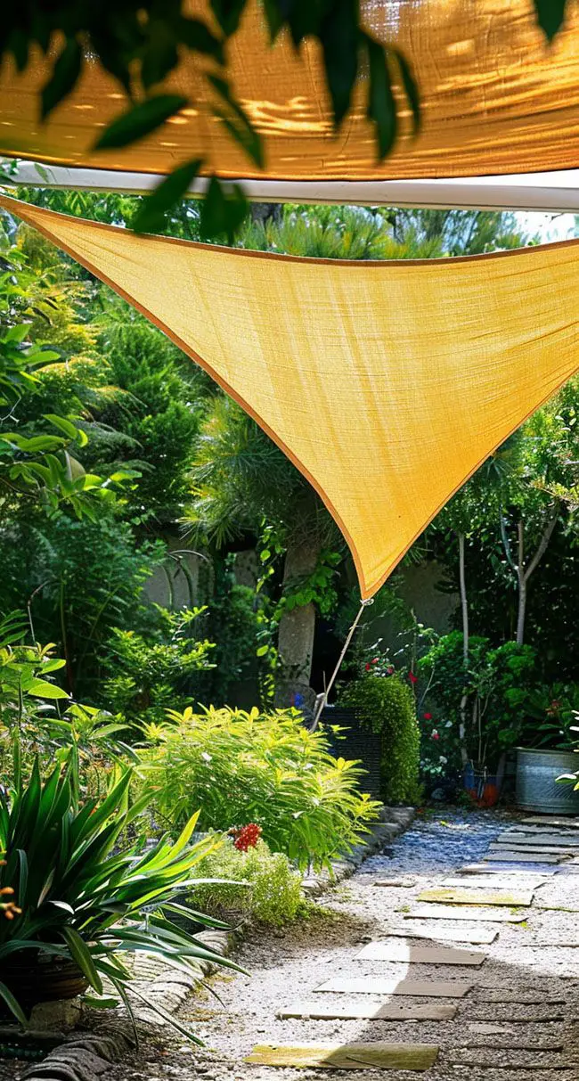 Sonnensegel die besseren Sonnenschirme gelbes Sonnensegel